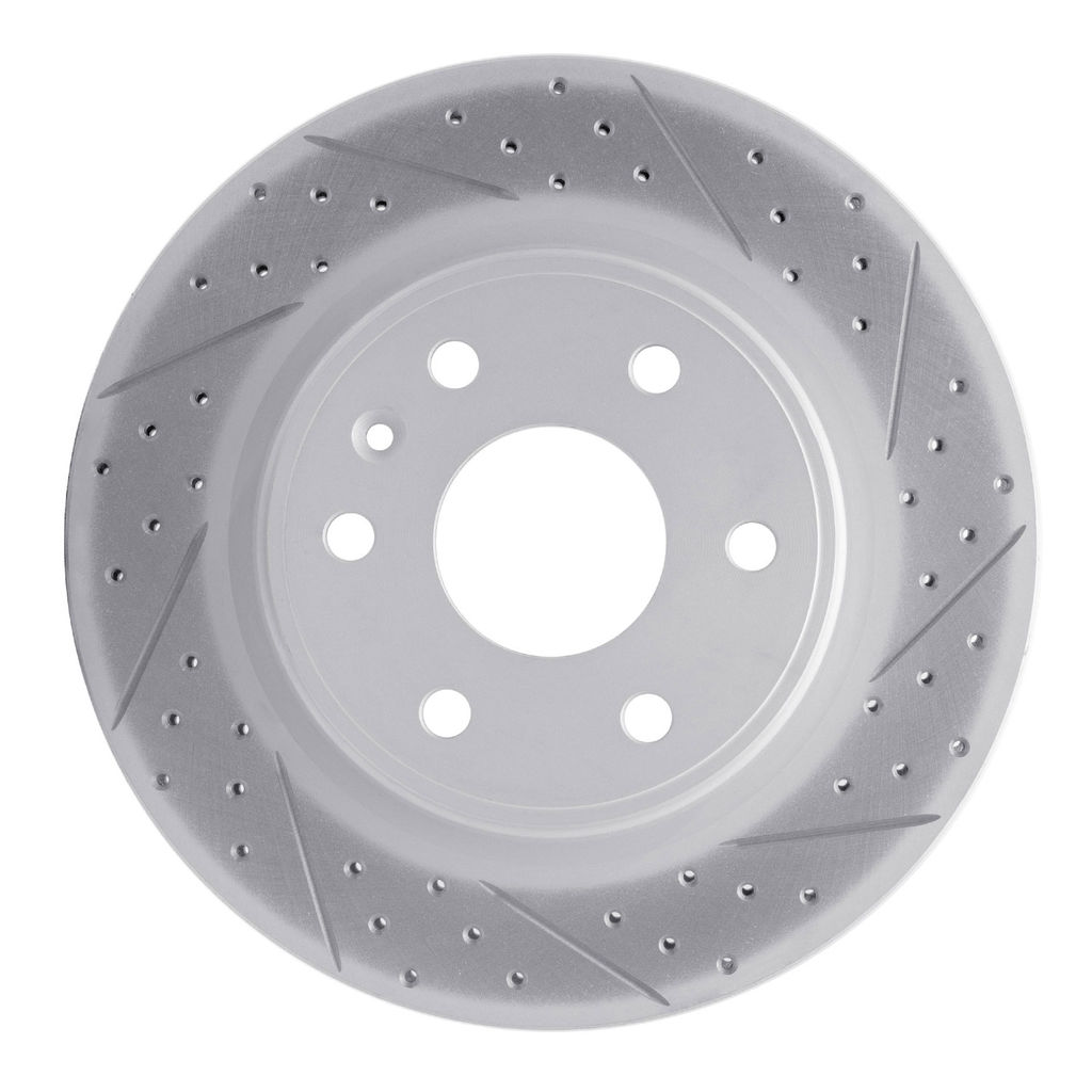 Dynamic Friction 830-48054L - Geoperformance Coated Drilled and Slotted Brake Rotor