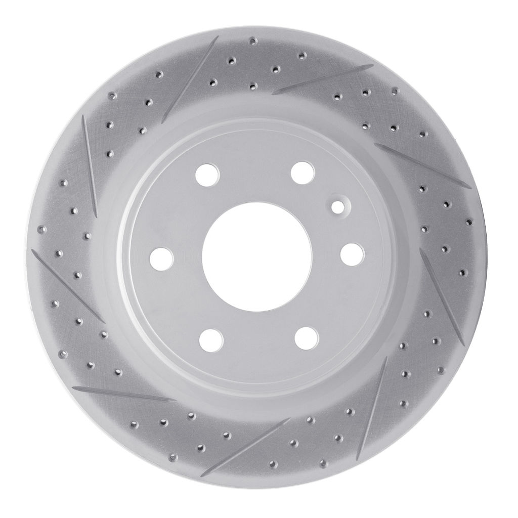 Dynamic Friction 830-48054R - Geoperformance Coated Drilled and Slotted Brake Rotor