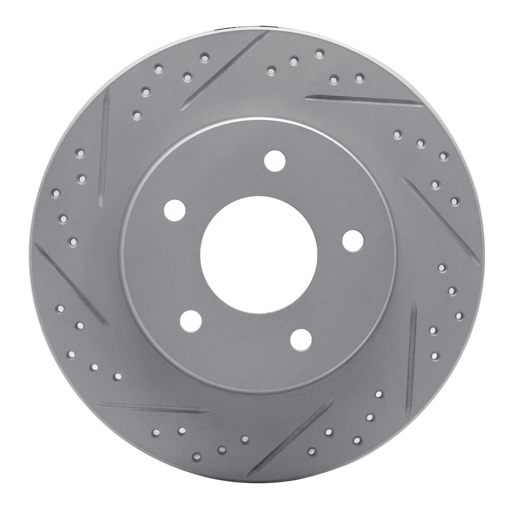 Dynamic Friction 830-52010L - Geoperformance Coated Drilled and Slotted Brake Rotor