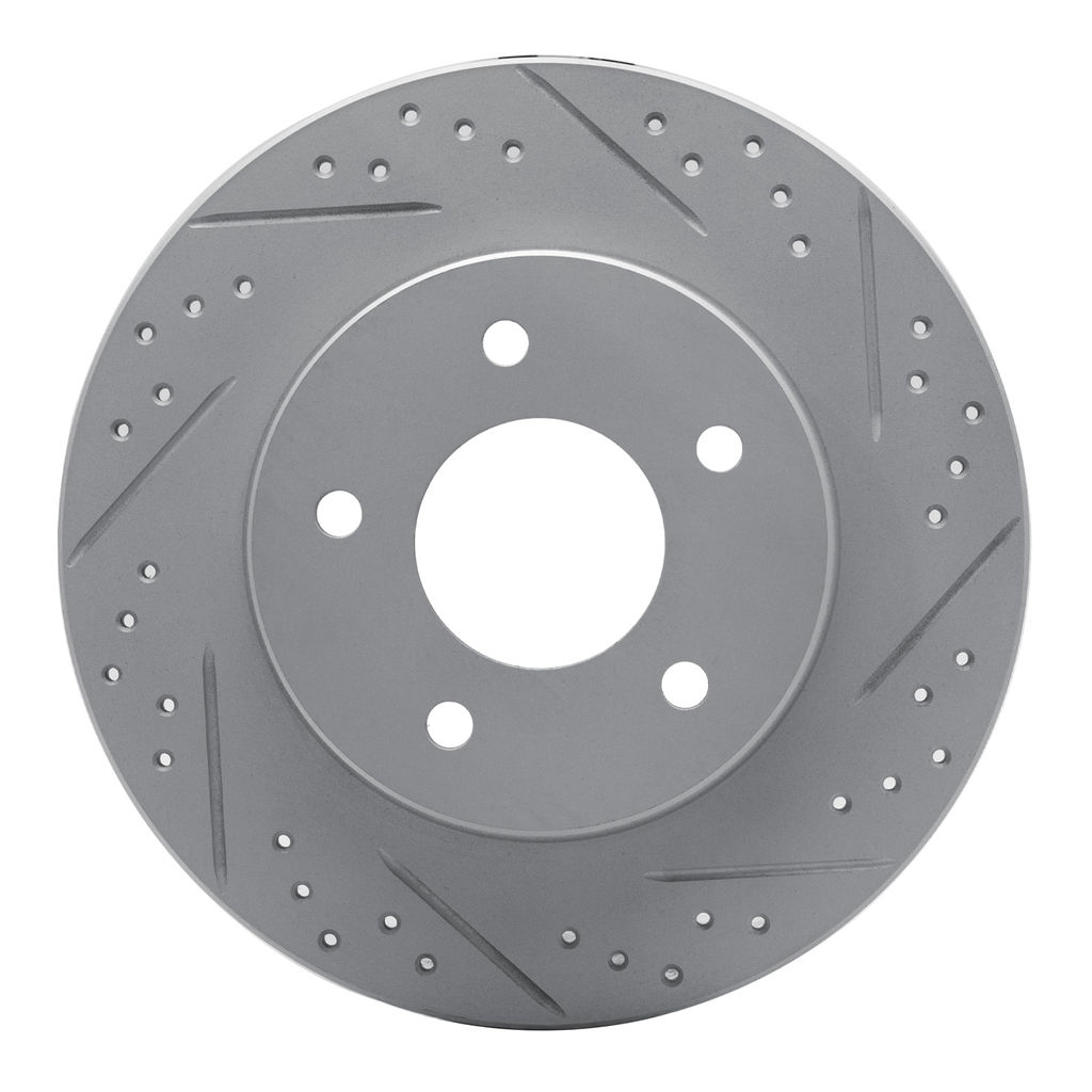 Dynamic Friction 830-52010R - Geoperformance Coated Drilled and Slotted Brake Rotor