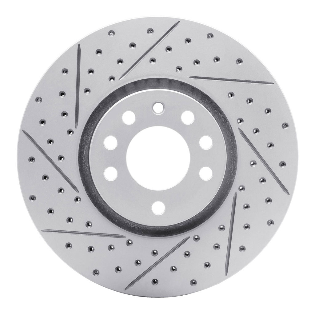 Dynamic Friction 830-65019L - Geoperformance Coated Drilled and Slotted Brake Rotor