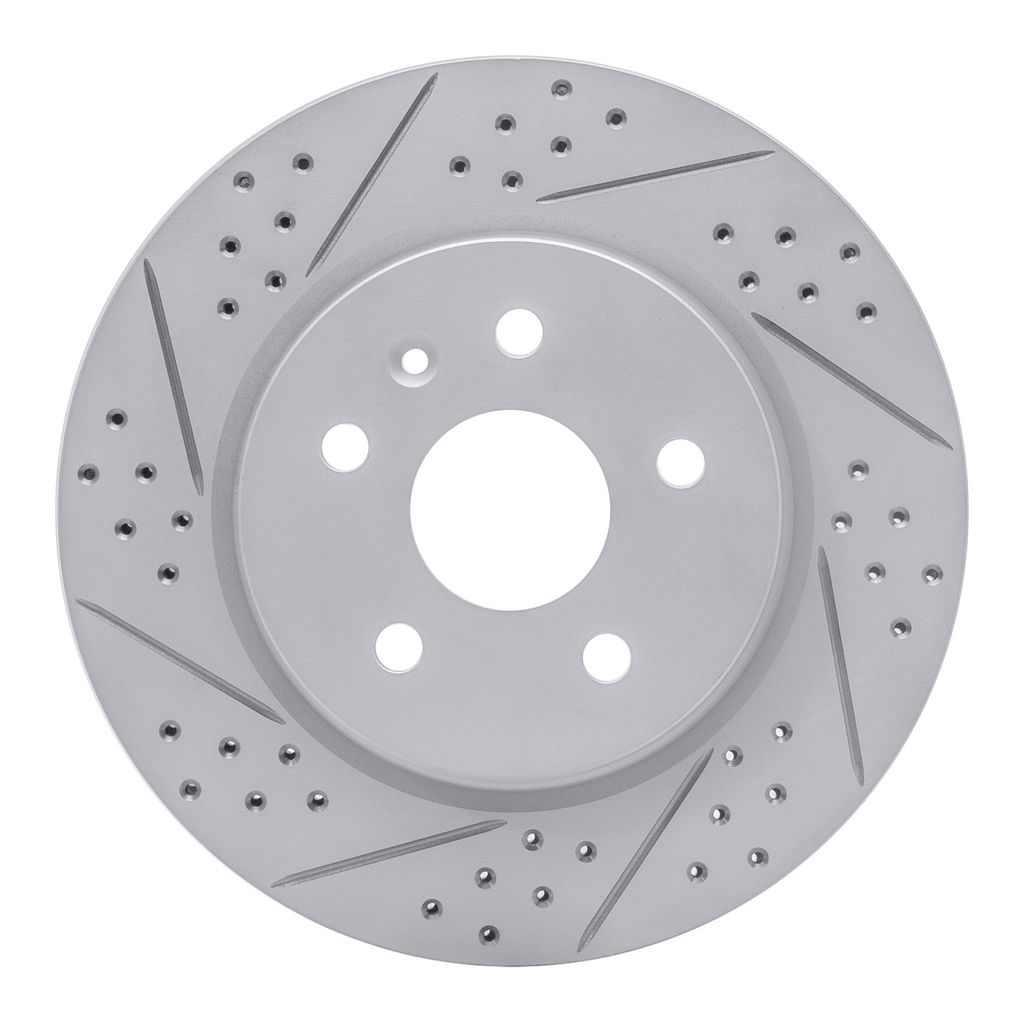 Dynamic Friction 830-65024L - Geoperformance Coated Drilled and Slotted Brake Rotor