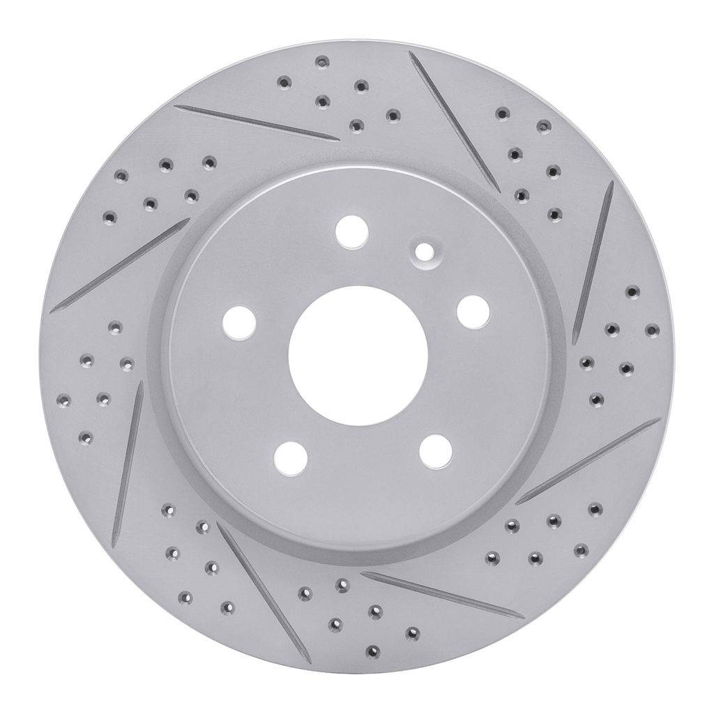 Dynamic Friction 830-65024R - Geoperformance Coated Drilled and Slotted Brake Rotor