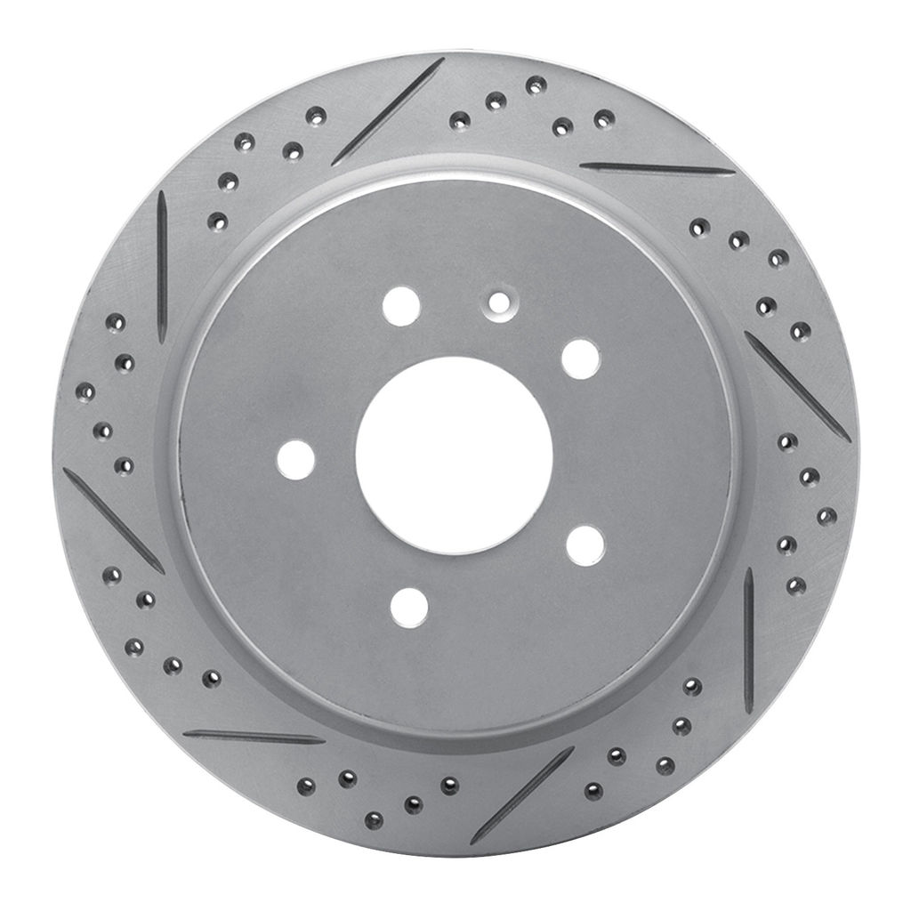 Dynamic Friction 830-46014L - Geoperformance Coated Drilled and Slotted Brake Rotor