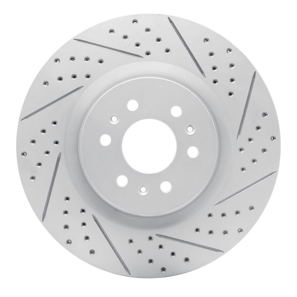 Dynamic Friction 830-46015R - Geoperformance Coated Drilled and Slotted Brake Rotor