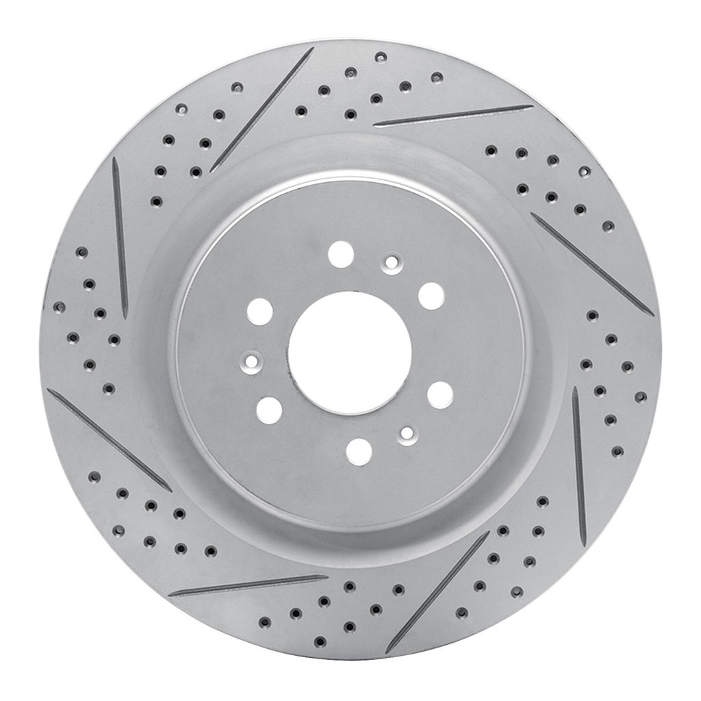 Dynamic Friction 830-46016L - Geoperformance Coated Drilled and Slotted Brake Rotor