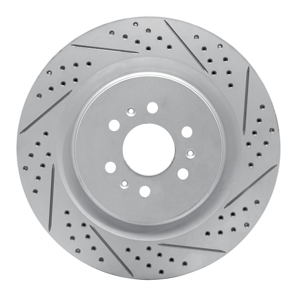 Dynamic Friction 830-46016R - Geoperformance Coated Drilled and Slotted Brake Rotor