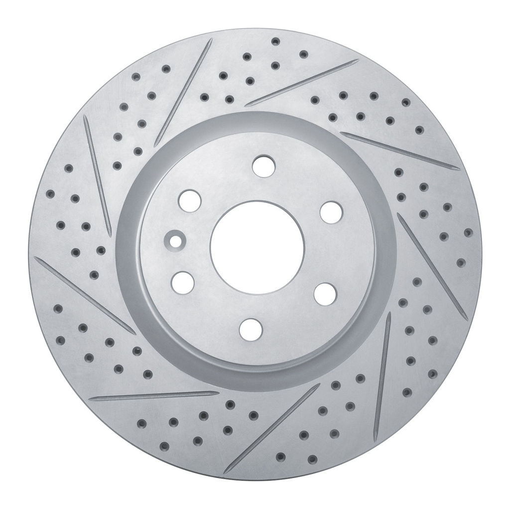 Dynamic Friction 830-46046L - Geoperformance Coated Drilled and Slotted Brake Rotor