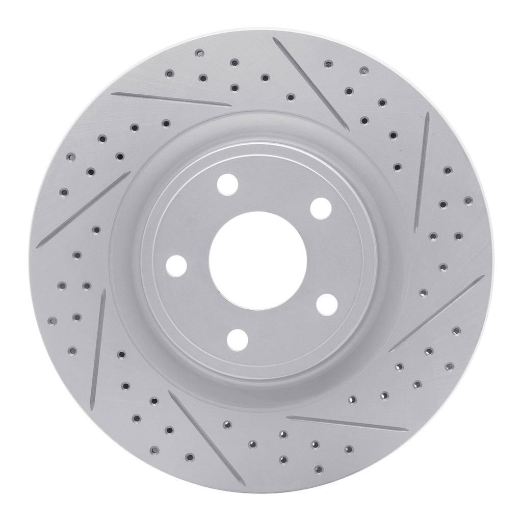 Dynamic Friction 830-47037L - Geoperformance Coated Drilled and Slotted Brake Rotor