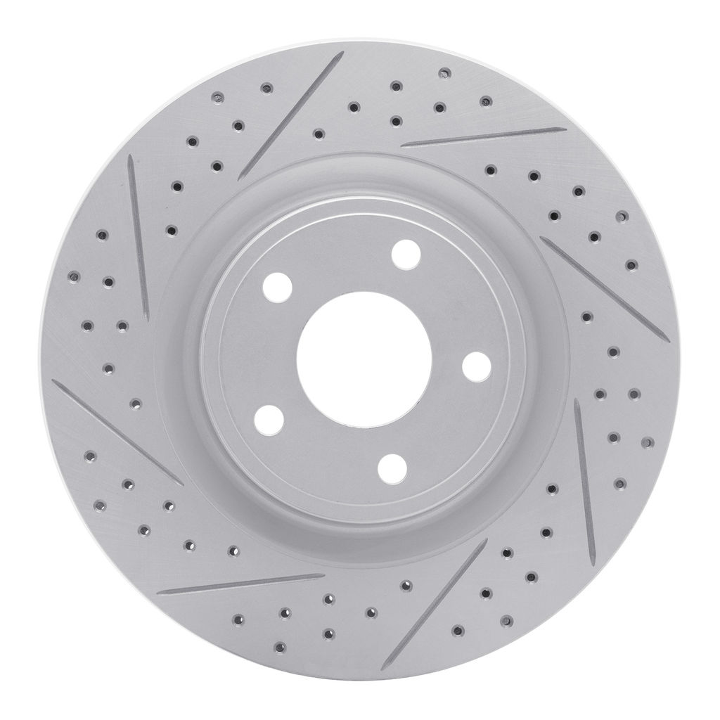 Dynamic Friction 830-47037R - Geoperformance Coated Drilled and Slotted Brake Rotor