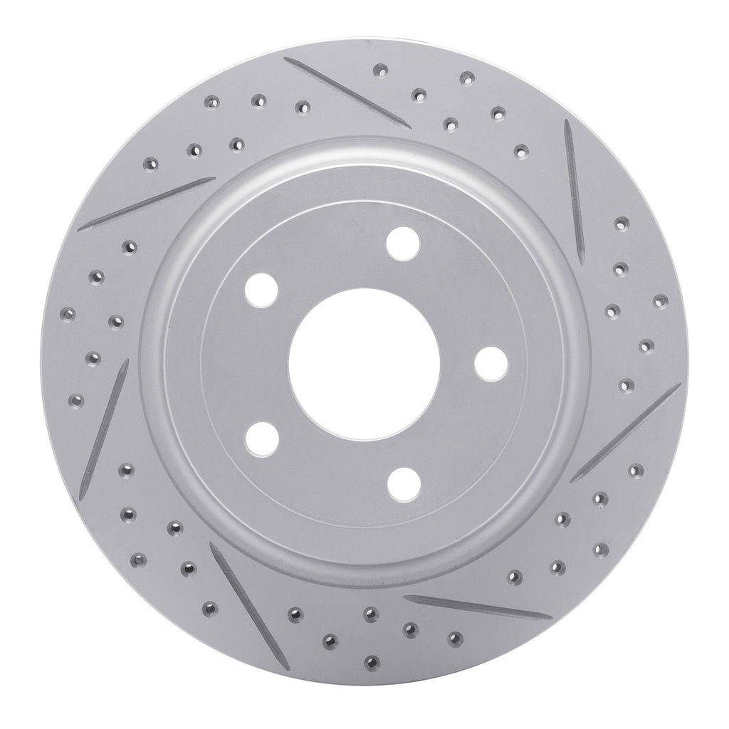 Dynamic Friction 830-47038L - Geoperformance Coated Drilled and Slotted Brake Rotor