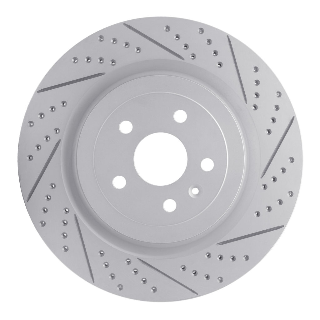 Dynamic Friction 830-47039R - Geoperformance Coated Drilled and Slotted Brake Rotor