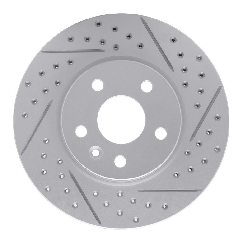 Dynamic Friction 830-47043R - Geoperformance Coated Drilled and Slotted Brake Rotor
