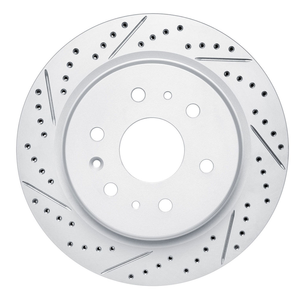 Dynamic Friction 830-47081L - Geoperformance Coated Drilled and Slotted Brake Rotor
