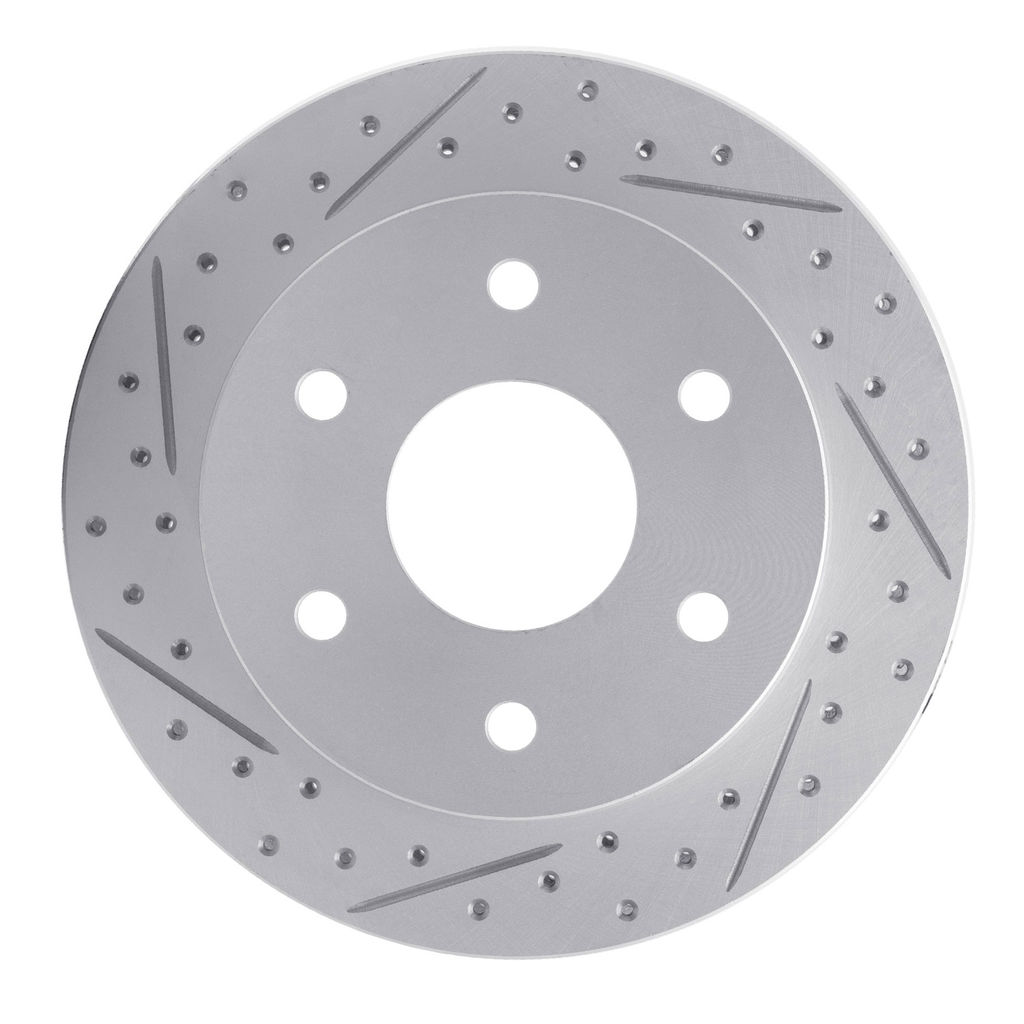 Dynamic Friction 830-48008L - Geoperformance Coated Drilled and Slotted Brake Rotor