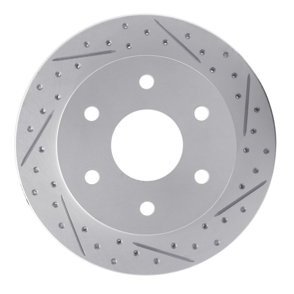 Dynamic Friction 830-48008R - Geoperformance Coated Drilled and Slotted Brake Rotor