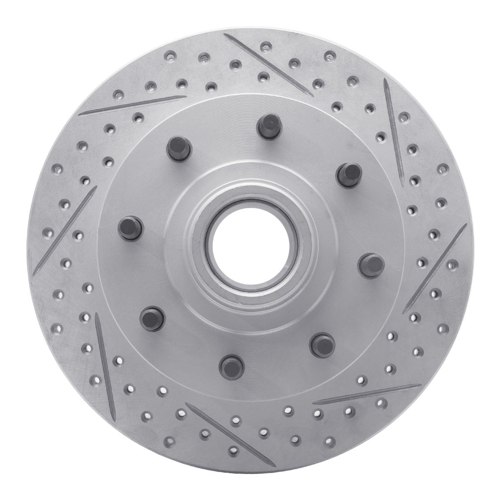 Dynamic Friction 830-48023R - Geoperformance Coated Drilled and Slotted Brake Rotor