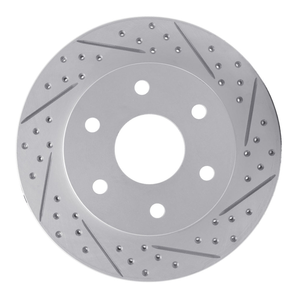 Dynamic Friction 830-48036R - Geoperformance Coated Drilled and Slotted Brake Rotor
