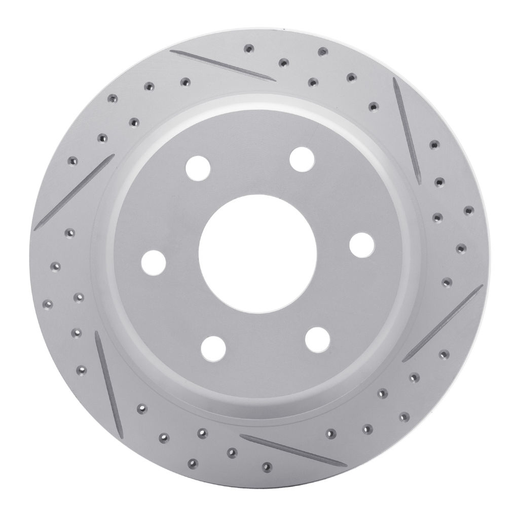 Dynamic Friction 830-48037R - Geoperformance Coated Drilled and Slotted Brake Rotor