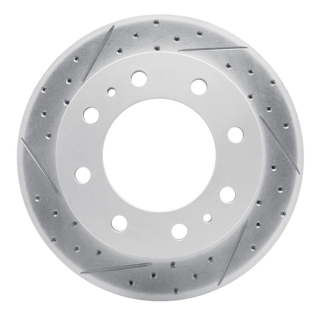 Dynamic Friction 830-48038L - Geoperformance Coated Drilled and Slotted Brake Rotor