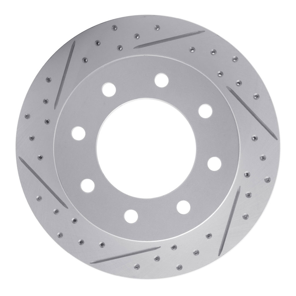 Dynamic Friction 830-48039L - Geoperformance Coated Drilled and Slotted Brake Rotor