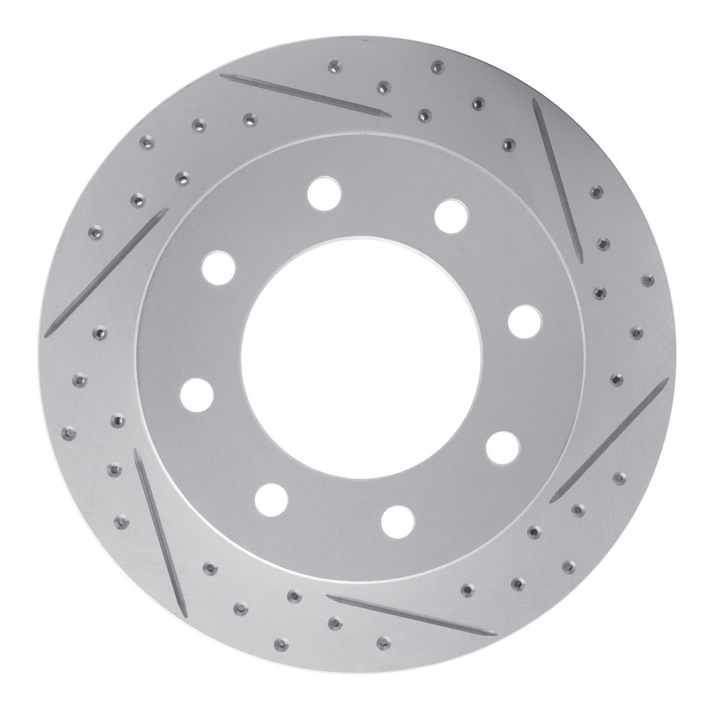 Dynamic Friction 830-48039R - Geoperformance Coated Drilled and Slotted Brake Rotor