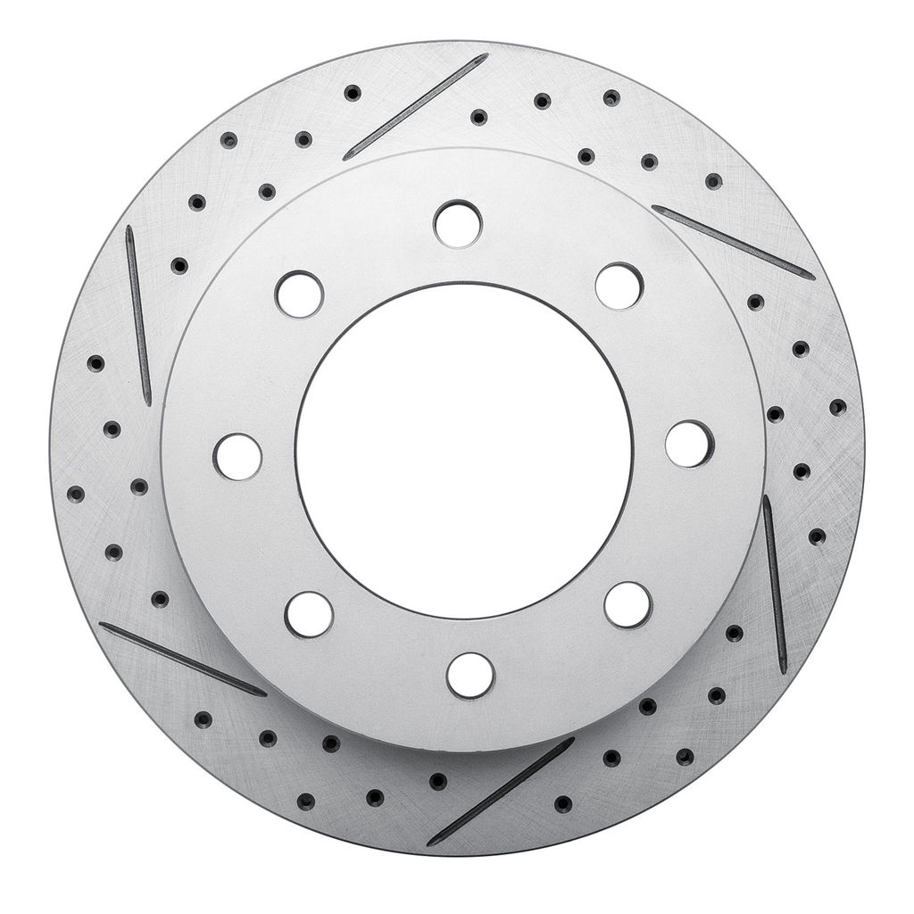 Dynamic Friction 830-48040L - Geoperformance Coated Drilled and Slotted Brake Rotor