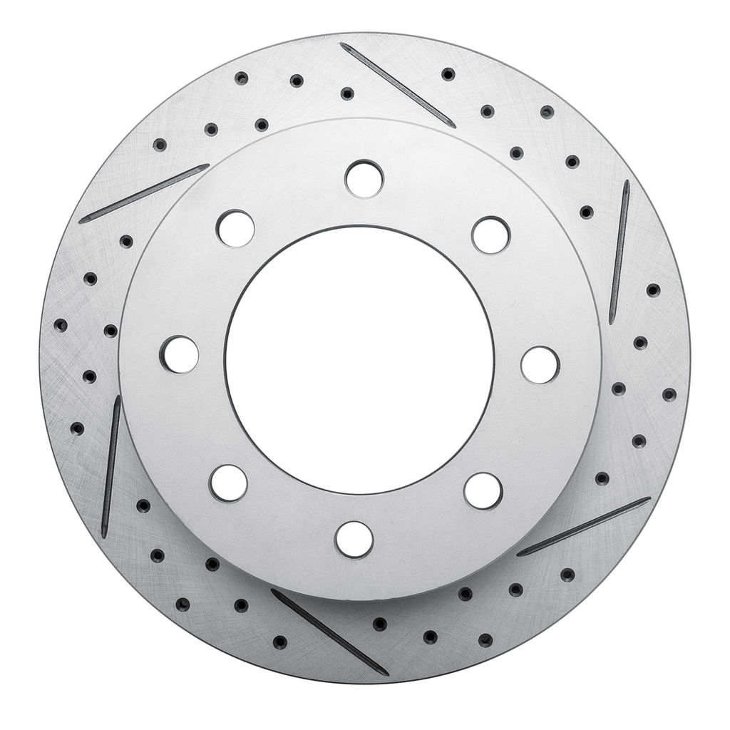 Dynamic Friction 830-48040R - Geoperformance Coated Drilled and Slotted Brake Rotor
