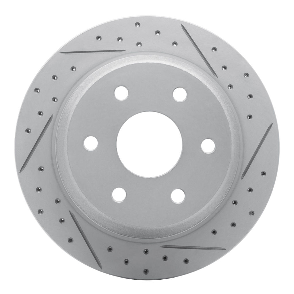 Dynamic Friction 830-48041R - Geoperformance Coated Drilled and Slotted Brake Rotor