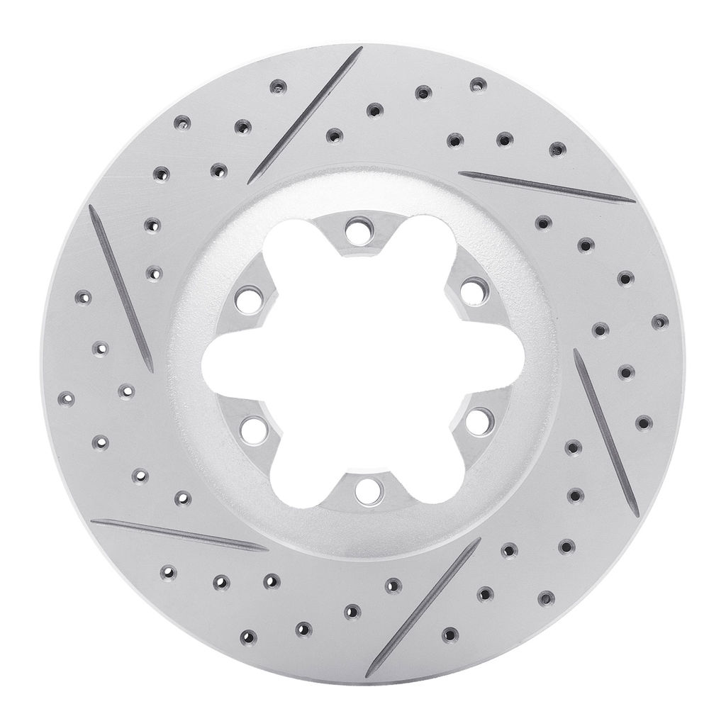 Dynamic Friction 830-48049L - Geoperformance Coated Drilled and Slotted Brake Rotor