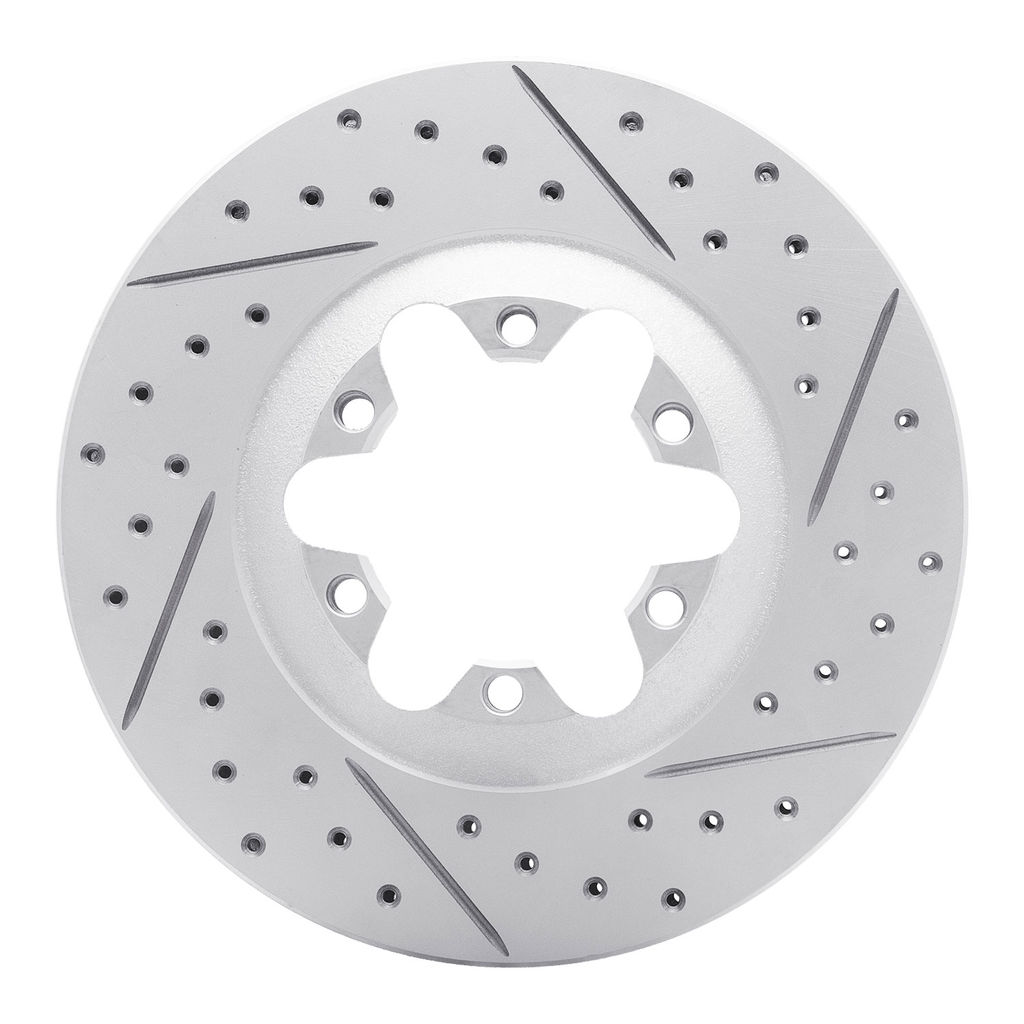 Dynamic Friction 830-48049R - Geoperformance Coated Drilled and Slotted Brake Rotor