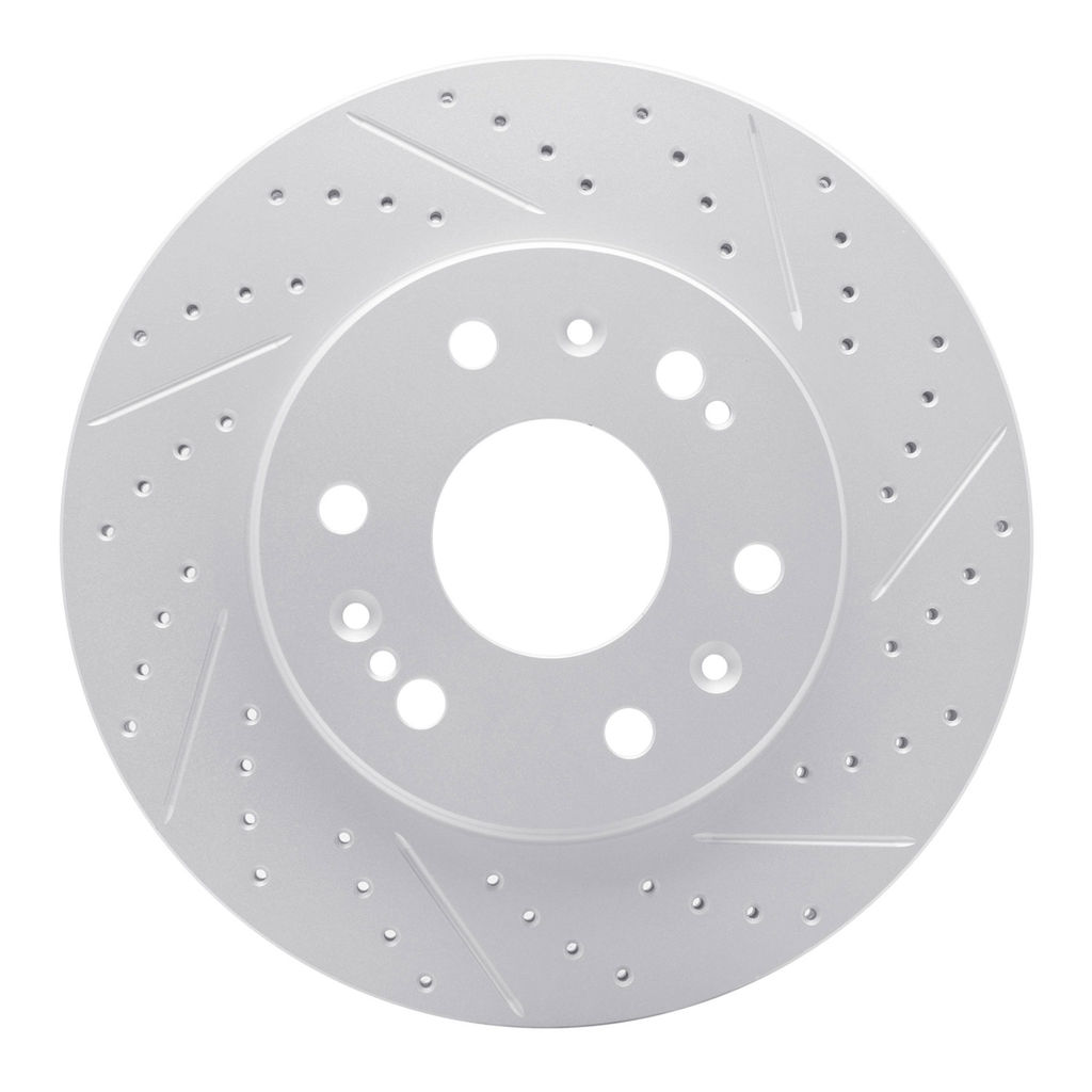 Dynamic Friction 830-48050L - Geoperformance Coated Drilled and Slotted Brake Rotor