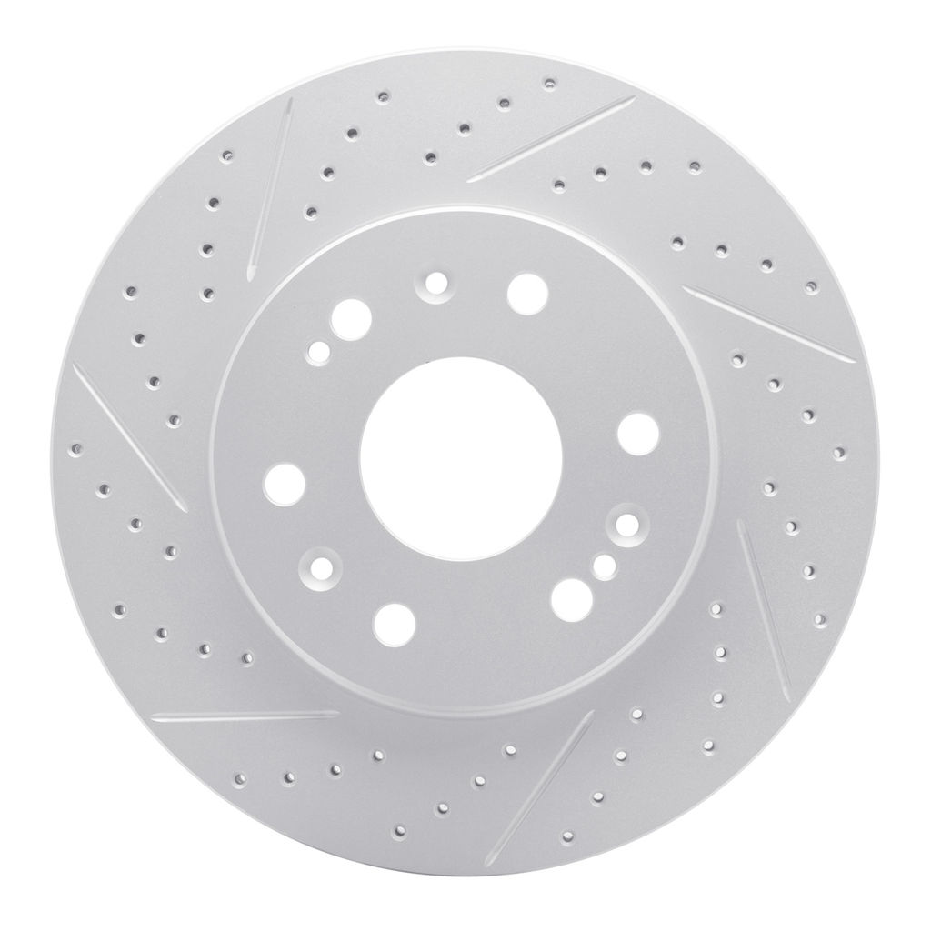 Dynamic Friction 830-48050R - Geoperformance Coated Drilled and Slotted Brake Rotor