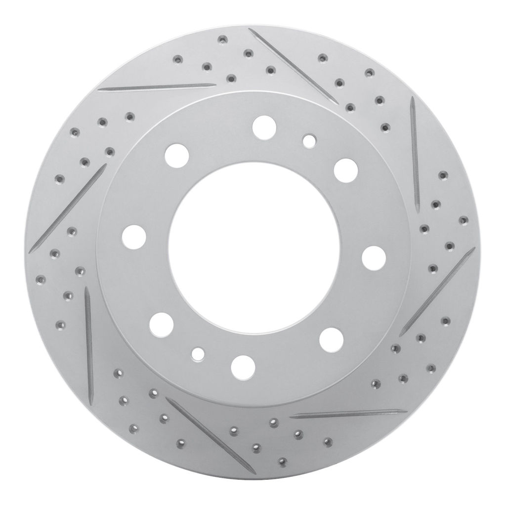 Dynamic Friction 830-48051R - Geoperformance Coated Drilled and Slotted Brake Rotor