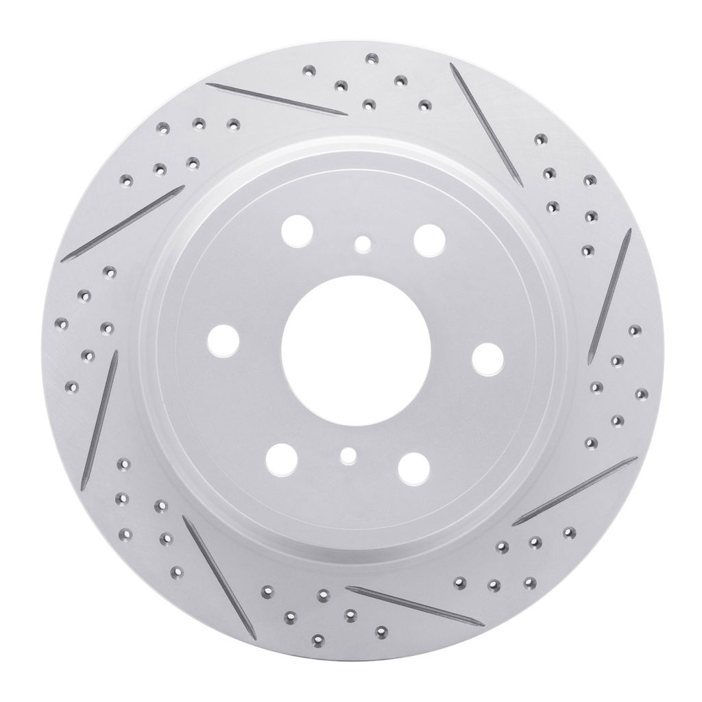 Dynamic Friction 830-48053R - Geoperformance Coated Drilled and Slotted Brake Rotor