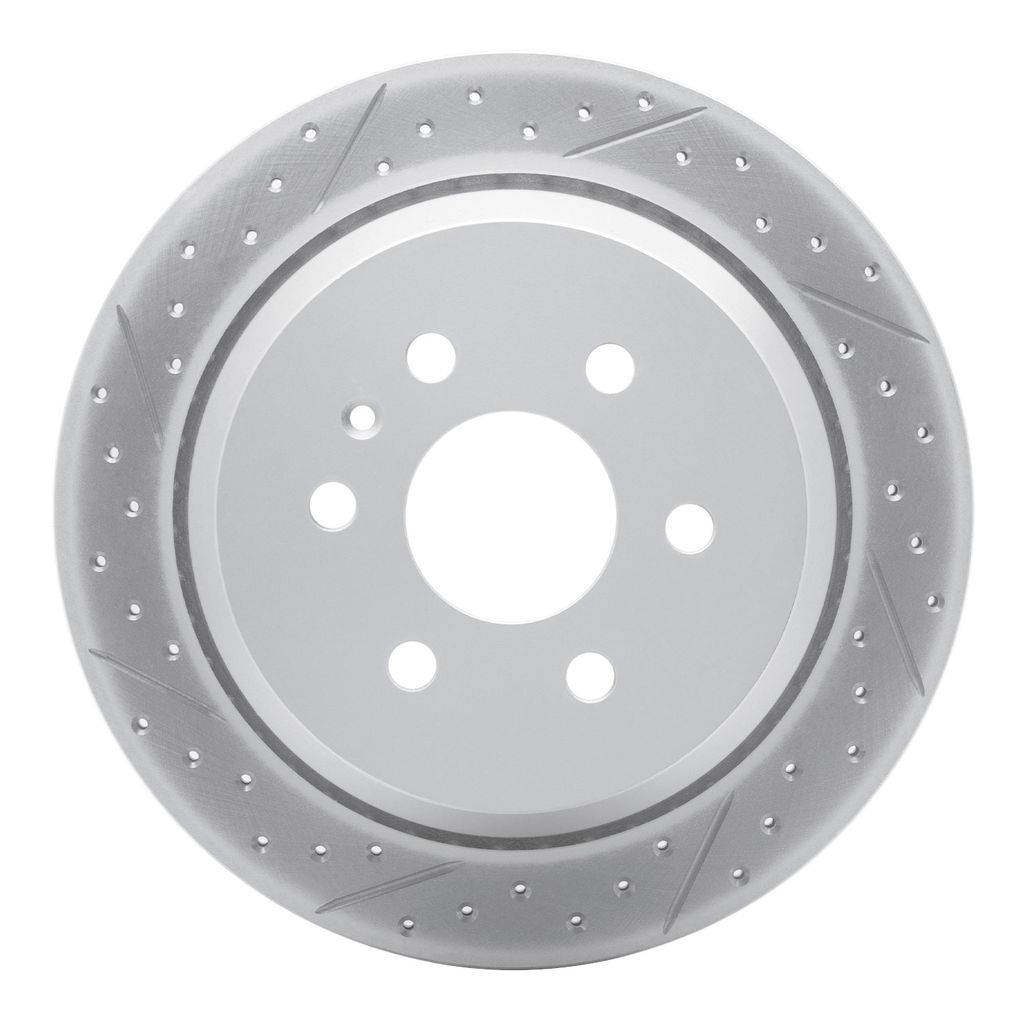 Dynamic Friction 830-48063L - Geoperformance Coated Drilled and Slotted Brake Rotor