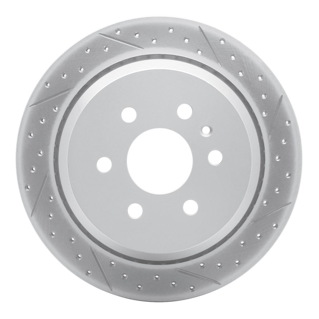 Dynamic Friction 830-48063R - Geoperformance Coated Drilled and Slotted Brake Rotor
