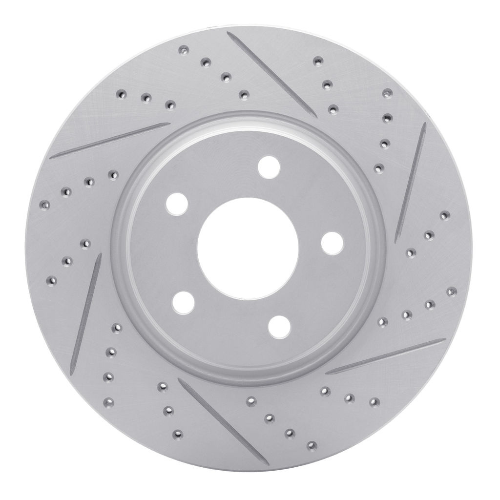 Dynamic Friction 830-53003R - Geoperformance Coated Drilled and Slotted Brake Rotor