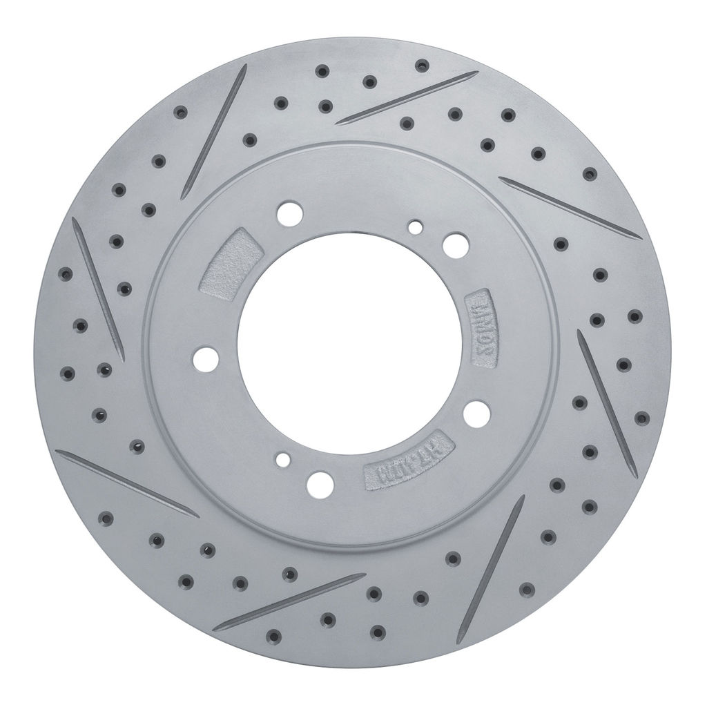 Dynamic Friction 830-01013L - Geoperformance Coated Drilled and Slotted Brake Rotor