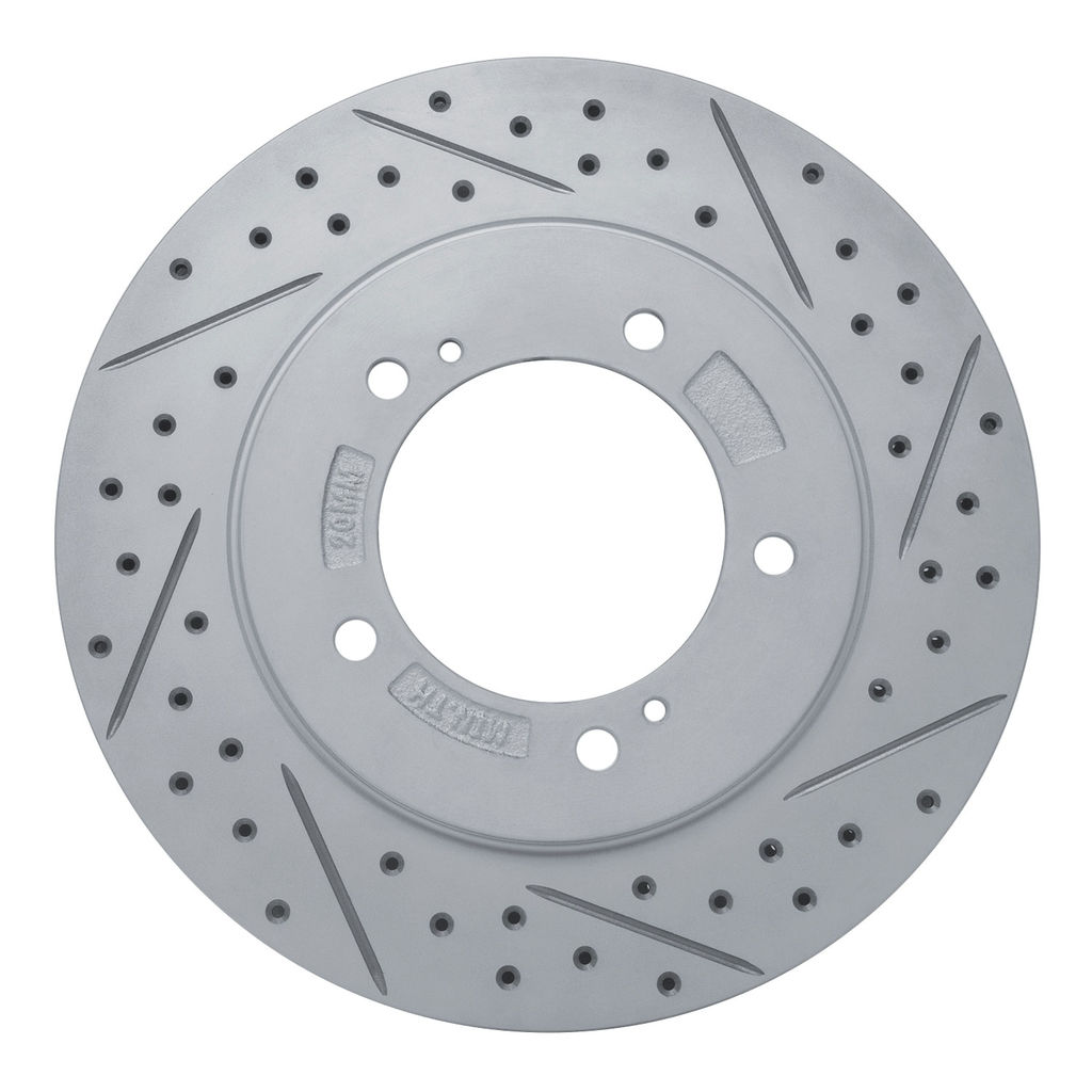 Dynamic Friction 830-01013R - Geoperformance Coated Drilled and Slotted Brake Rotor