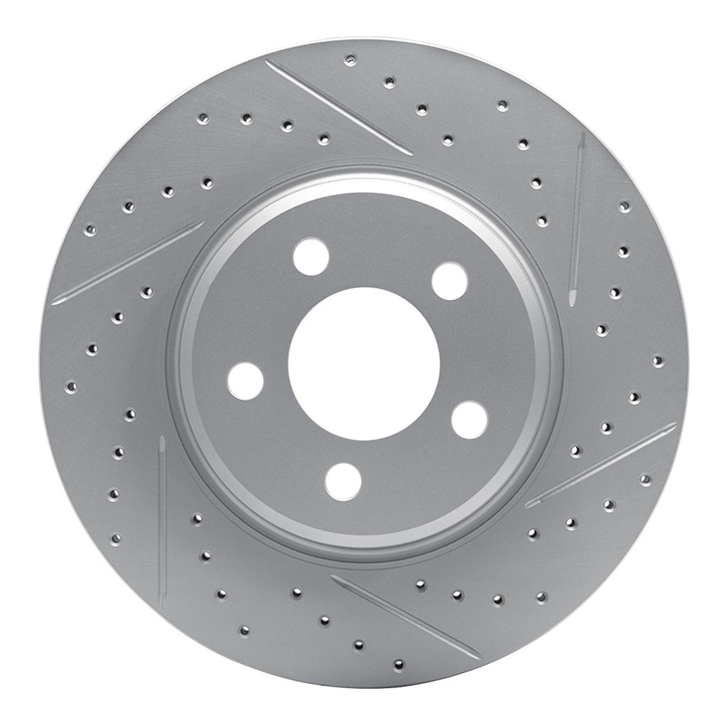 Dynamic Friction 830-39015R - Geoperformance Coated Drilled and Slotted Brake Rotor