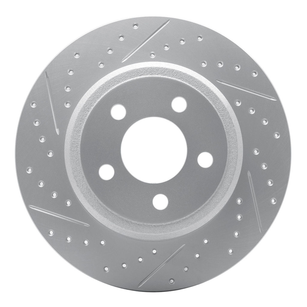 Dynamic Friction 830-39016L - Geoperformance Coated Drilled and Slotted Brake Rotor