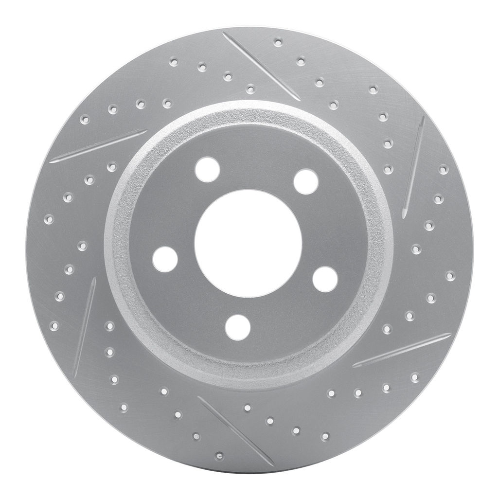 Dynamic Friction 830-39016R - Geoperformance Coated Drilled and Slotted Brake Rotor