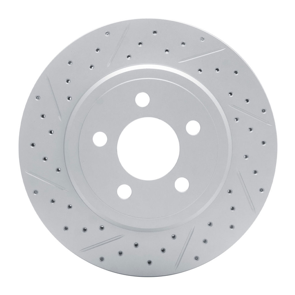 Dynamic Friction 830-39018L - Geoperformance Coated Drilled and Slotted Brake Rotor