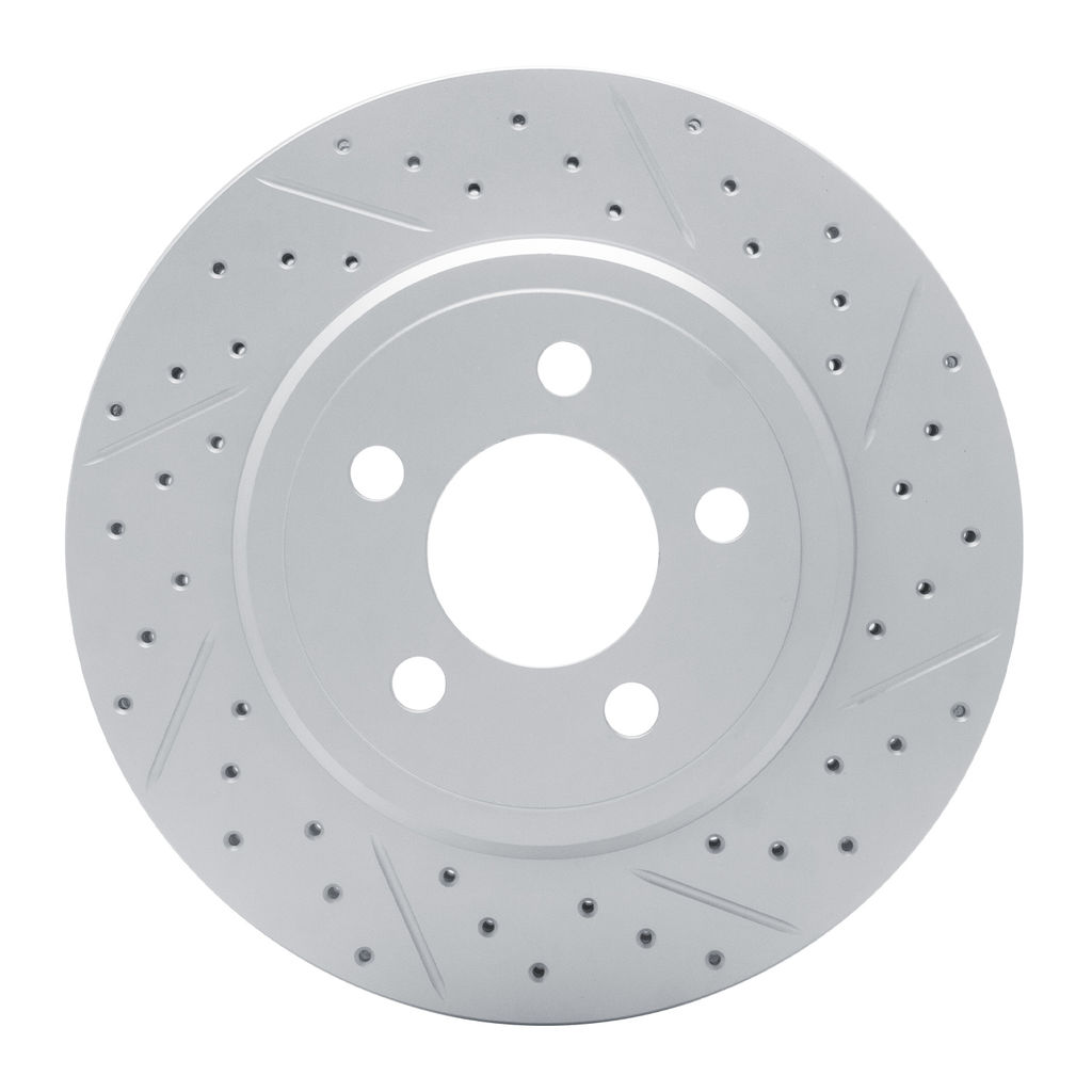 Dynamic Friction 830-39018R - Geoperformance Coated Drilled and Slotted Brake Rotor