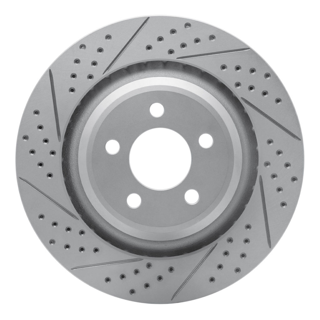 Dynamic Friction 830-39020L - Geoperformance Coated Drilled and Slotted Brake Rotor