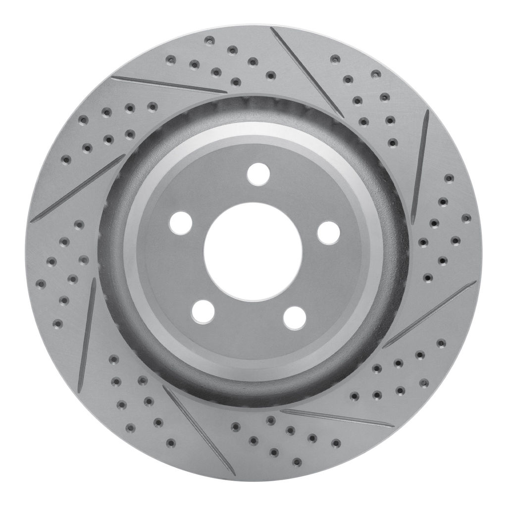 Dynamic Friction 830-39020R - Geoperformance Coated Drilled and Slotted Brake Rotor