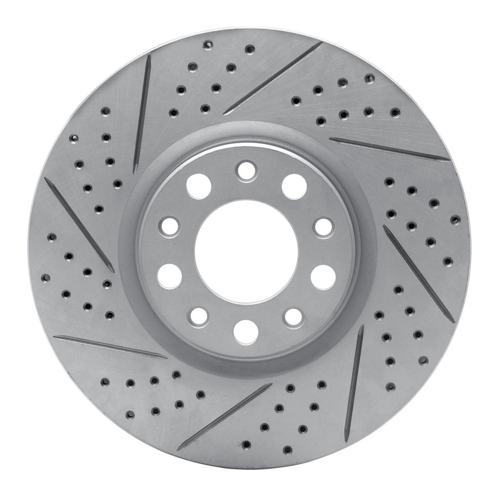 Dynamic Friction 830-39025L - Geoperformance Coated Drilled and Slotted Brake Rotor
