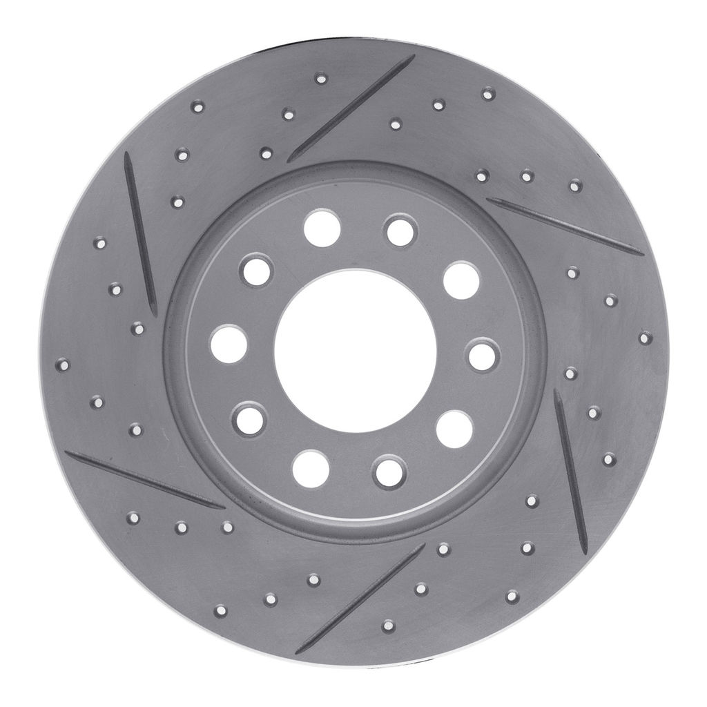 Dynamic Friction 830-42012L - Geoperformance Coated Drilled and Slotted Brake Rotor