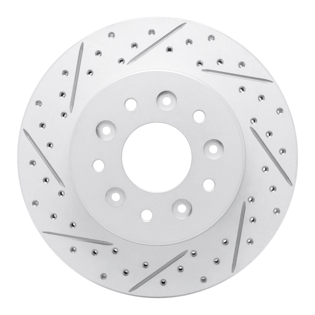 Dynamic Friction 830-47011L - Geoperformance Coated Drilled and Slotted Brake Rotor
